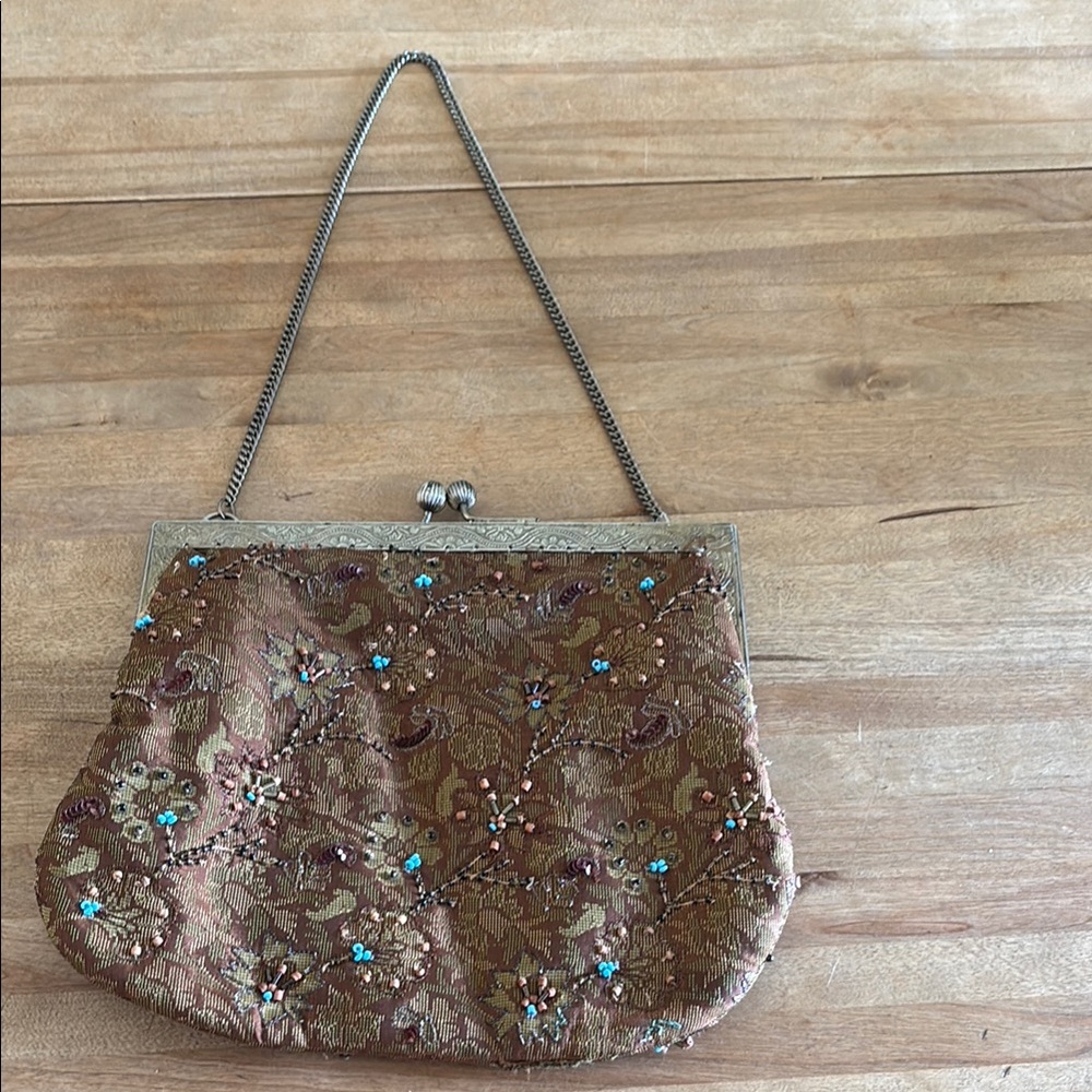 Elegant Brown Floral Women's Bag